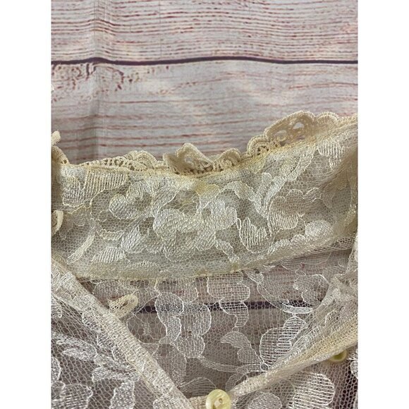 Vintage Jessica McClintock Women's Pink Prairie Dress With Lace Details Silk - 8 - Picture 7 of 12